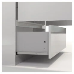 Naia Garderobeskap - Hvit Høyglans M/2 Dører + 1 Skuffe -UNOLIVING Butikk TV04639 5 8035