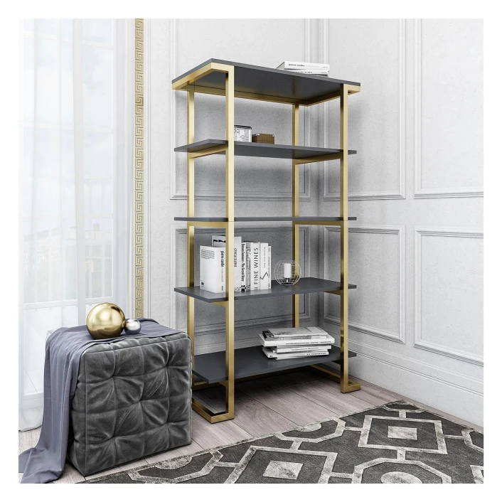 Camila Hylle M. 5 Hyller - Grafittgrå 2 Camila Hylle M. 5 Hyller - Grafittgrå - Bilde 2