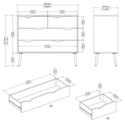 Delta Kommode - Hvit - H:81,7 -UNOLIVING Butikk delta kommode hvid b9860 kommoder TV04582 8 c9bd