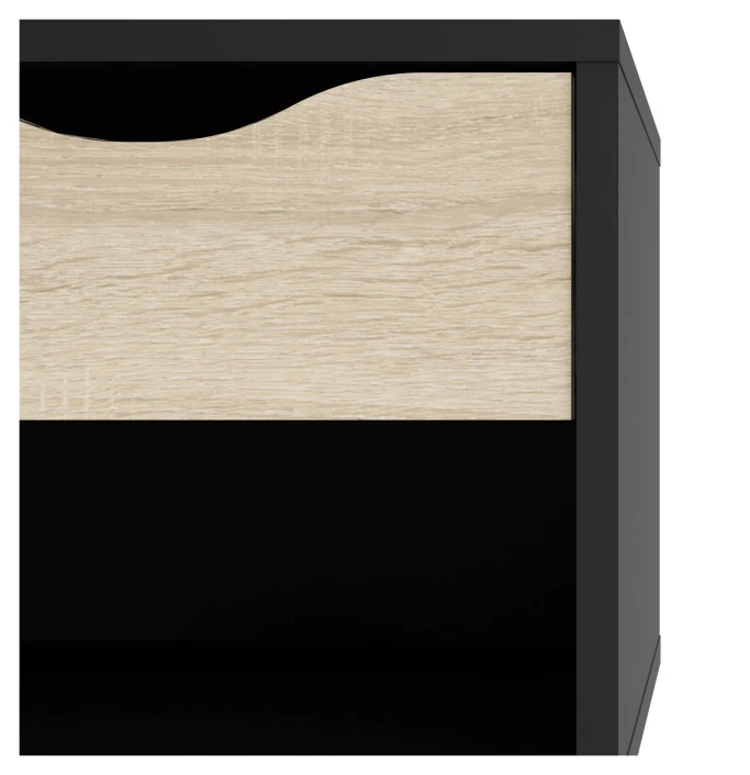 Delta Nattbord M. Skuffe - Eikelook/Matt Sort 5 Delta Nattbord M. Skuffe - Eikelook/Matt Sort - Bilde 5