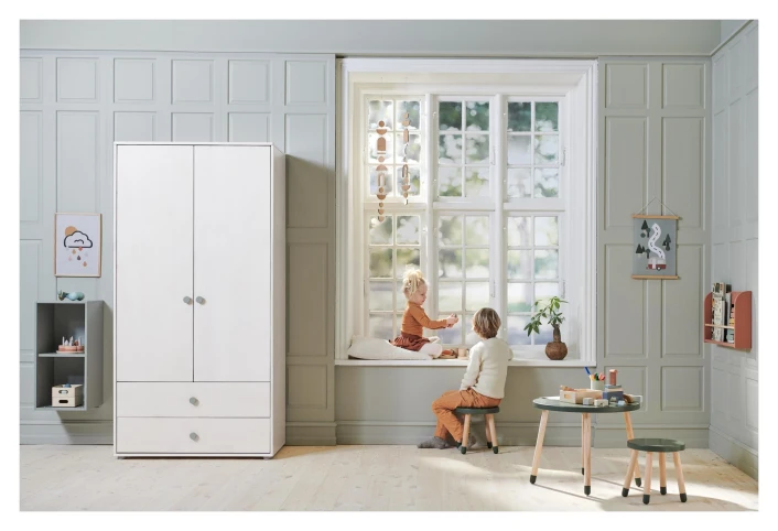 Roomie Garderobeskap M. 2 Dører - Grønn/Hvit 2 Roomie Garderobeskap M. 2 Dører - Grønn/Hvit - Bilde 2