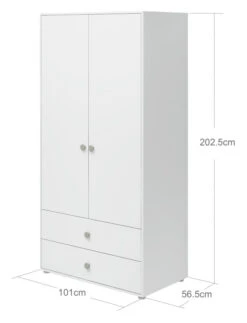 Roomie Garderobeskap M. 2 Dører - Grønn/Hvit 11 Roomie Garderobeskap M. 2 Dører - Grønn/Hvit -UNOLIVING Butikk flexa roomie garderobeskab m 2 laager groenhvid FL01234 5 e6c9