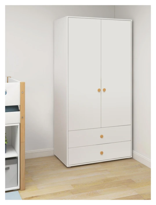 Roomie Garderobeskap M. 2 Dører - Hvit/Eik 5 Roomie Garderobeskap M. 2 Dører - Hvit/Eik - Bilde 5