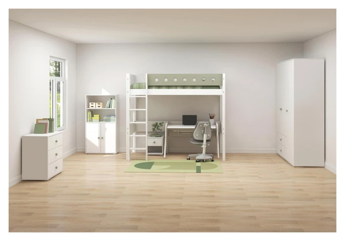 Roomie Garderobeskap M. 3 Dører - Grønn/Hvit 2 Roomie Garderobeskap M. 3 Dører - Grønn/Hvit - Bilde 2