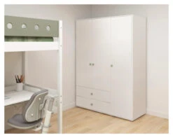 Roomie Garderobeskap M. 3 Dører - Grønn/Hvit 8 Roomie Garderobeskap M. 3 Dører - Grønn/Hvit -UNOLIVING Butikk flexa roomie garderobeskab m 3 laager groenhvid FL01240 4 ca5d