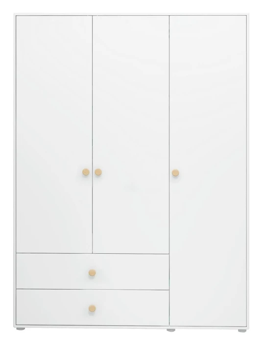 Roomie Garderobeskap M. 3 Dører - Hvit/Eik 1 Roomie Garderobeskap M. 3 Dører - Hvit/Eik