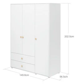 Roomie Garderobeskap M. 3 Dører - Hvit/Eik 9 Roomie Garderobeskap M. 3 Dører - Hvit/Eik -UNOLIVING Butikk flexa roomie garderobeskab m 3 laager hvideg FL01243 5 5de3