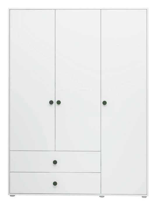 Roomie Garderobeskap M. 3 Dører - Hvit/Grønn 1 Roomie Garderobeskap M. 3 Dører - Hvit/Grønn