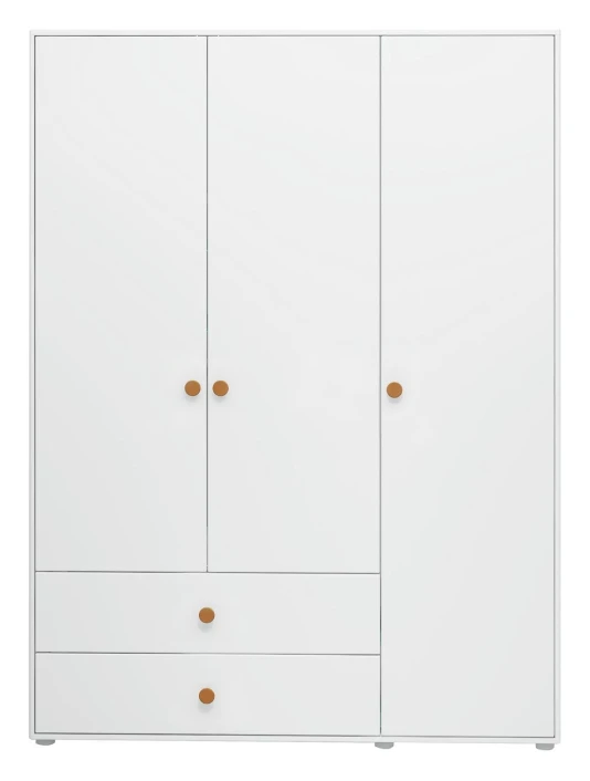 Roomie Garderobeskap M. 3 Dører - Hvit/Gul 1 Roomie Garderobeskap M. 3 Dører - Hvit/Gul