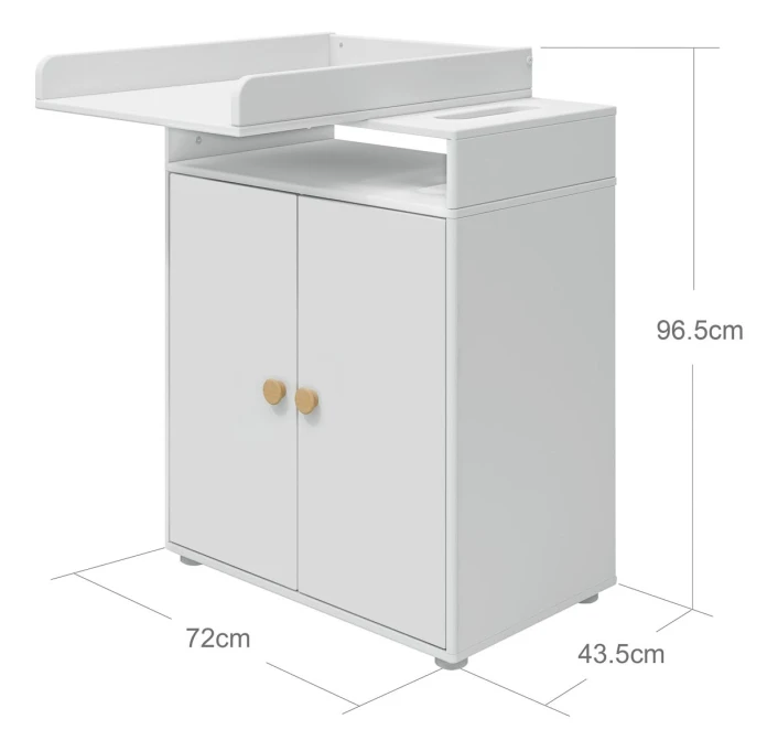 Roomie Stellebord M. 2 Dører - Hvit/Eik 5 Roomie Stellebord M. 2 Dører - Hvit/Eik - Bilde 5