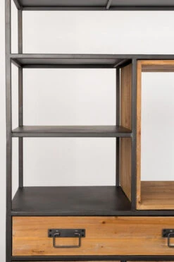 Homii - Samuel Reol M/4 Skuffer - Natur/grå -UNOLIVING Butikk homii samuel reol m4 skuffer naturgraa reoler ZU01316 7 5f89