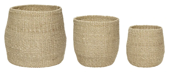 Hübsch Kurv, Abaca, Natur, S/3 1 Hübsch Kurv, Abaca, Natur, S/3