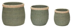 Hübsch Moss Kurv, Rund, Grønn/natur, S/3