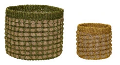 Pine Kurv Sett á 2 - Grønn/Gul/Natur