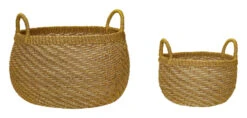 Solar Kurv Sett á 2 - Gul/Natur