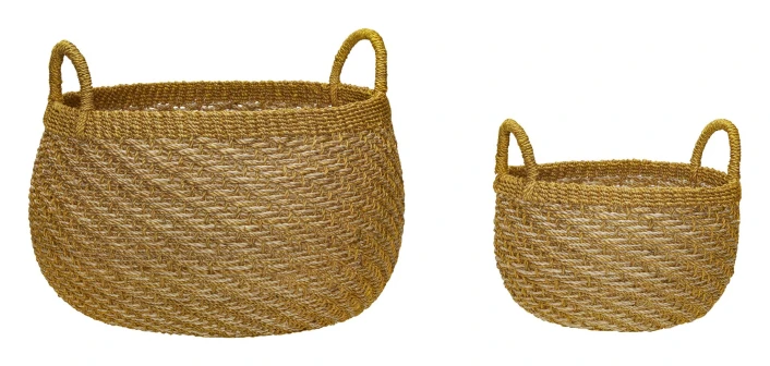 Solar Kurv Sett á 2 - Gul/Natur 1 Solar Kurv Sett á 2 - Gul/Natur