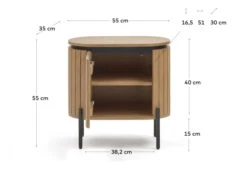 Licia Nattbord M. Dør - Mango Tre -UNOLIVING Butikk kave home licia sengebord m laage mango trae LA02655 5 176a