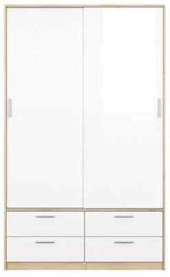 Line Garderobeskap - Lyst Tre -UNOLIVING Butikk line garderobeskab hvid hoejglans garderobeskabe TV04742 4 c95a