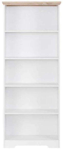 Nancy Bokhylle Hvit, Eike-look - 180x75  