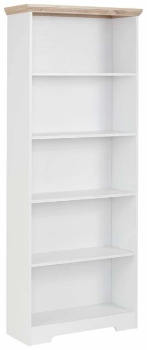 Nancy Bokhylle Hvit, Eike-look - 180x75   - Bilde 2