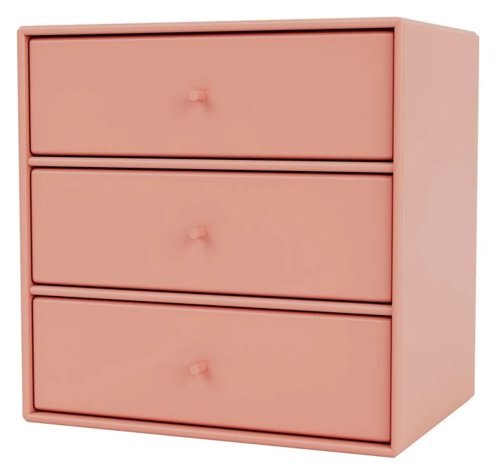 MONTANA Mini Hylle Modul M. 3 Skuffer - Rhubarb