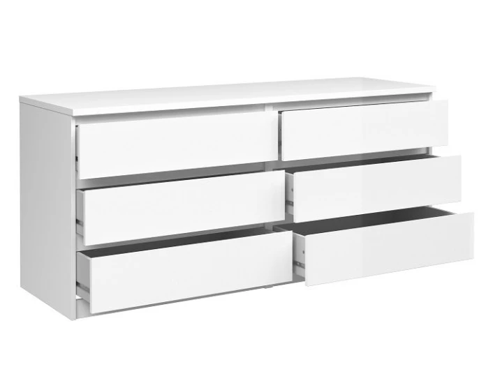 Naia Kommode - Hvit Høyglans M/6 Skuffer 2 Naia Kommode - Hvit Høyglans M/6 Skuffer - Bilde 2