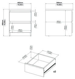 Naia Sengebord - Hvit Ask