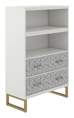 Scarlett Hylle M. Skuffer - Hvit -UNOLIVING Butikk scarlett reol m skuffer hvid reol NT01366 17 e1f8