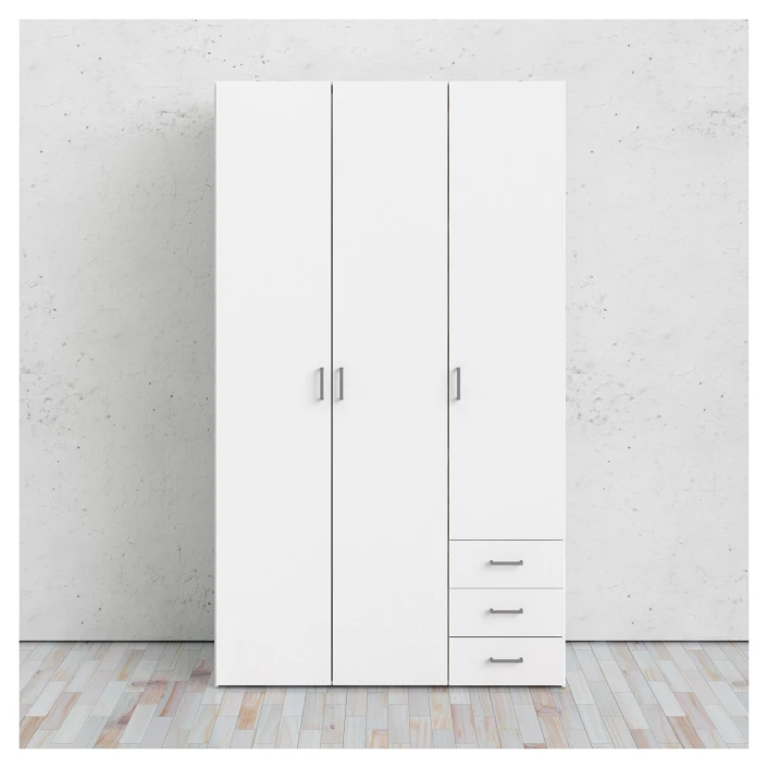 Space Garderobeskap - Hvit M/skuffer 2 Space Garderobeskap - Hvit M/skuffer - Bilde 2