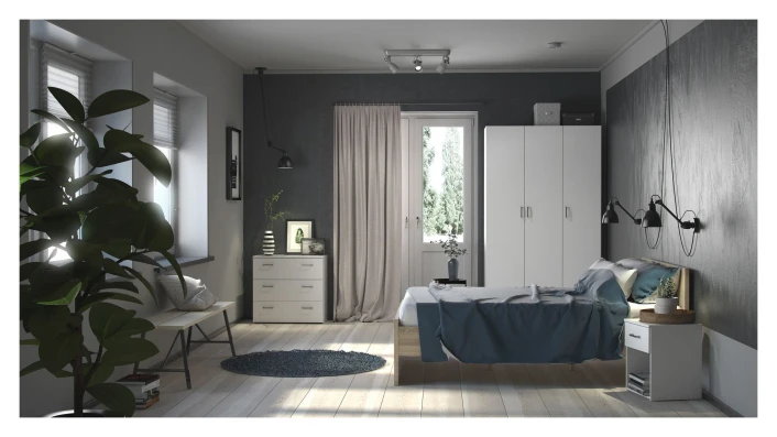 Space Sengebord - Hvit 1 Space Sengebord - Hvit