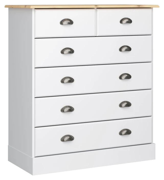 Nola Kommode Med 4+2 Skuffer, Hvit - Bilde 2