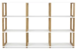 TENZO - Art Reol 3x3, Hvit, Eik