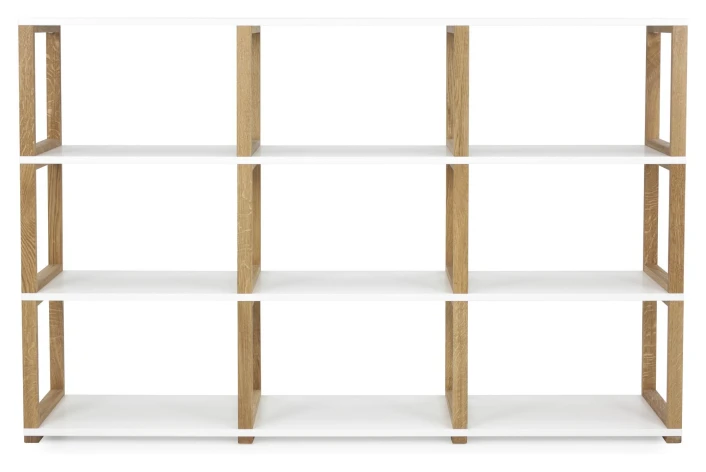 TENZO - Art Reol 3x3, Hvit, Eik 1 TENZO - Art Reol 3x3, Hvit, Eik