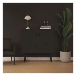 Front -UNOLIVING Butikk tenzo cocktail skab sort skab TZ00684 2 545f