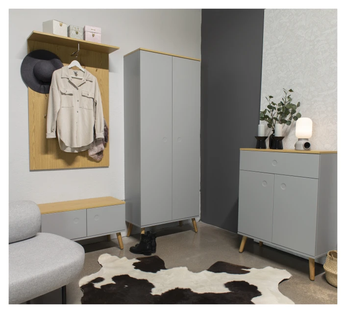 TENZO - Dot Garderobeskap, Eik, Grå 6 TENZO - Dot Garderobeskap, Eik, Grå - Bilde 6