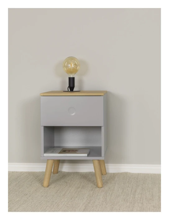 DOT Nattbord - Eik/Grå 2 DOT Nattbord - Eik/Grå - Bilde 2