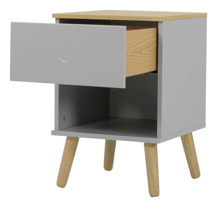 DOT Nattbord - Eik/Grå 5 DOT Nattbord - Eik/Grå - Bilde 5