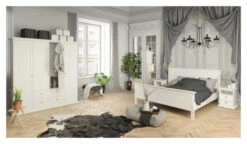 Paris Garderobeskap 4 Dører + 2 Skuffer - Hvit -UNOLIVING Butikk tvilum paris garderobeskab 4 laager 2 skuffer hvid garderobeskab TV05126 9 9849