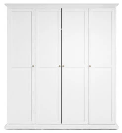 Paris Garderobeskap M/4 Døre - 200,6x181,4 -UNOLIVING Butikk tvilum paris garderobeskab hvid b181 garderobeskab TV00343 1 c51f