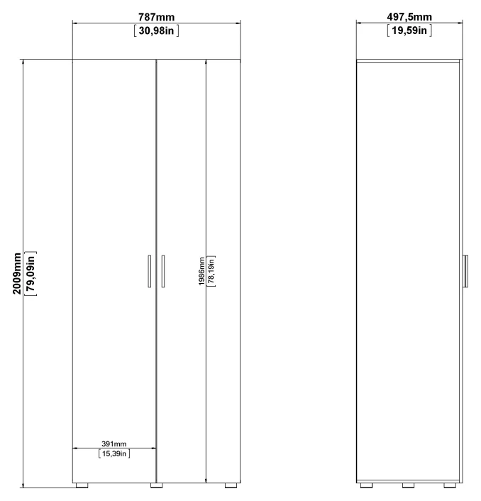 Pepe Garderobeskap M. 2 Dører - Trøffel 8 Pepe Garderobeskap M. 2 Dører - Trøffel - Bilde 8