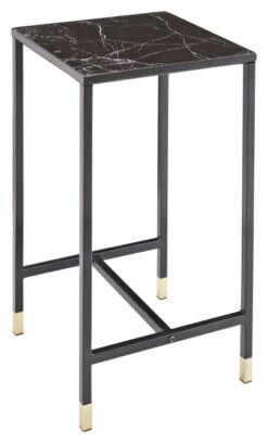 Dipp Sengebord - Sort Glasstopp, 40x40