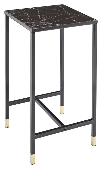 Dipp Sengebord - Sort Glasstopp, 40x40