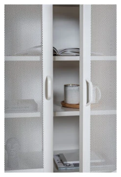 Misha Metall Bokskap, Hvit Mesh 6 Misha Metall Bokskap, Hvit Mesh -UNOLIVING Butikk venture design misha metal bogkab hvid mesh bogskabe VD00610 4 ac1c