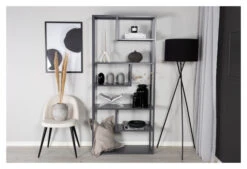 Staal, Reol, Grå Metall -UNOLIVING Butikk venture design staal reol graa metal reoler VD00258 6 2def