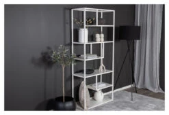 Staal, Reol, Hvit Metall 10 Staal, Reol, Hvit Metall -UNOLIVING Butikk venture design staal reol hvid metal reoler VD00257 5 e8ac