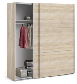 Verona Garderobeskap - Lys Tre 8 Verona Garderobeskap - Lys Tre -UNOLIVING Butikk verona garderobeskab m skydedoere 6 paneler ege look b182 garderobeskabe TV0457 3d08