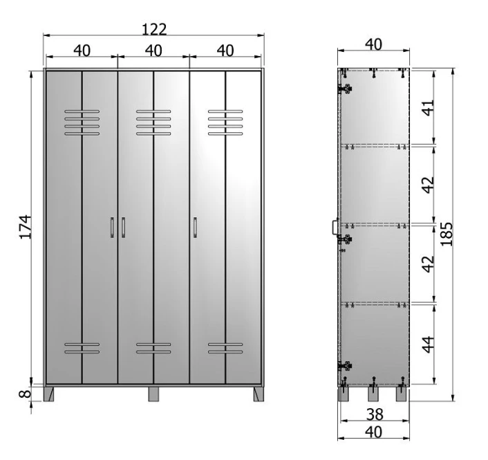 VTwonen Locker Garderobeskap M/3 Låger - Hvit 3 VTwonen Locker Garderobeskap M/3 Låger - Hvit - Bilde 3