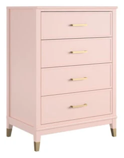 Westerleigh Kommode M. 4 Skuffer - Rosa -UNOLIVING Butikk westerleigh kommode m 4 skuffer lyseroed kommode NT01377 7 d2e9