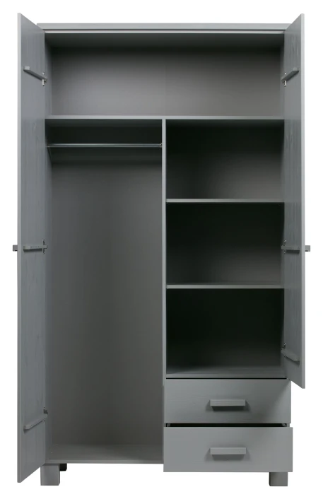 WOOOD Dennis Garderobeskap 202x111x55 - Concrete Grå 6 WOOOD Dennis Garderobeskap 202x111x55 - Concrete Grå - Bilde 6