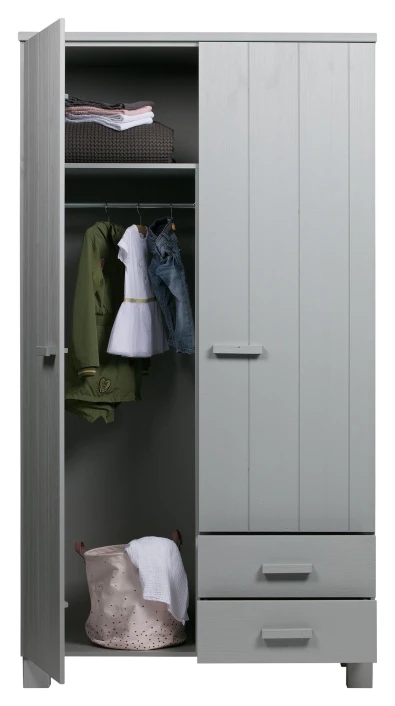 WOOOD Dennis Garderobeskap 202x111x55 - Concrete Grå 7 WOOOD Dennis Garderobeskap 202x111x55 - Concrete Grå - Bilde 7
